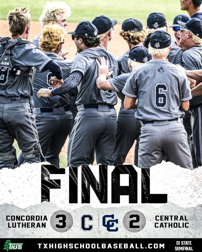 Concordia Lutheran Escapes With Dramatic 3-2 Win over Central Catholic in 11 Innings in TAPPS Division 1 State Semifinal