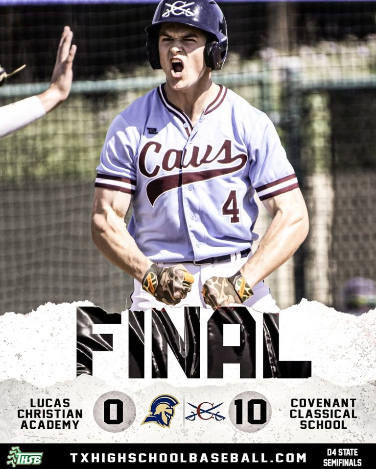 Covenant Classical Run-Rules Lucas Christian, Advances to TAPPS Division 4 Championship Game