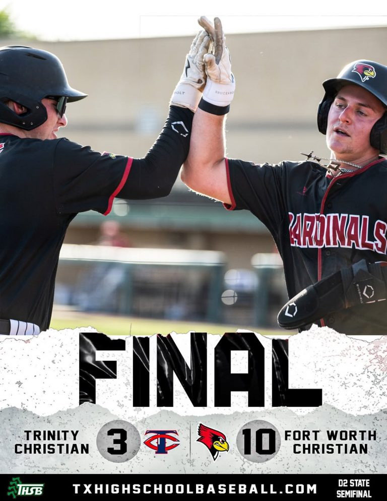 Ft. Worth Christian 4-Run 4th Breaks Open Tight Game, Defeat Trinity Christian 10-3 in TAPPS Division 2 Semifinal